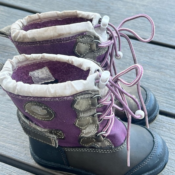 Timberland Waterproof Purple and Black Winter Snow Boots